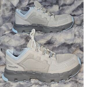 NEW Timberland PRO Women's Composite Toe Work Shoe Tan Blue Gray‎ Size 9.5